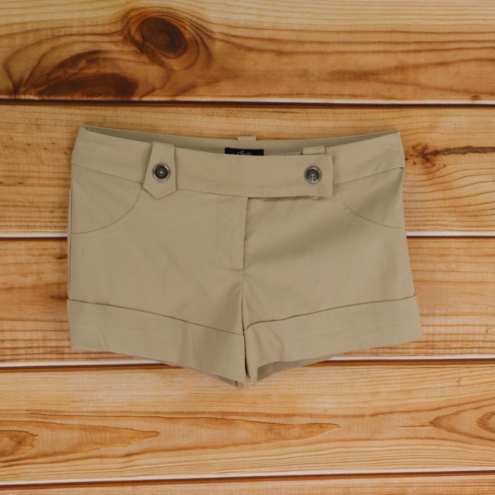 Sele Shorts Womens Size 7/8 2.5" Inseam Brown‎ Rayon Blend Low Rise Flat Front
